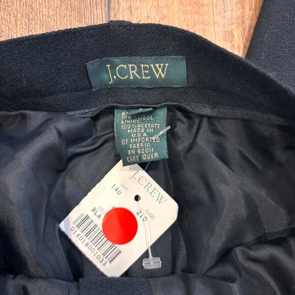 J.CREW VTG Tapered-Leg High Waist 100% Wool Black Pants Womens 8 NWT Made in USA - Picture 3 of 10